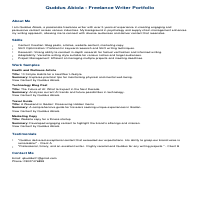 Summary of my Portfolio