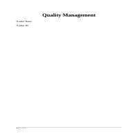 Quality Management Report
