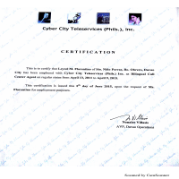 Certificate of Employment