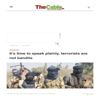 It’s time to speak plainly, terrorists are not bandits