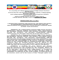 Resolution made as requested by school head