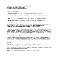 SWAHILI Radio Script - The Media