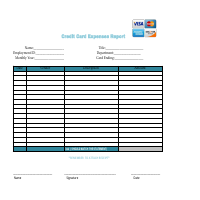 my sample works of credit card expenses report