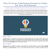 Marketing Strategy for Tech Startups