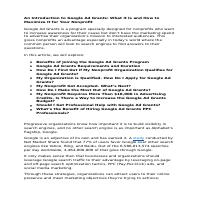 Blogpost: An Introduction to Google Ad Grants
