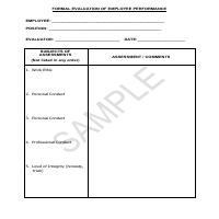 Sample Employee Evaluation Form