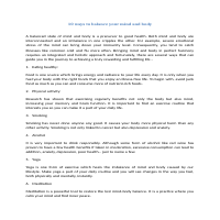 Ways to Balance Mind and Body