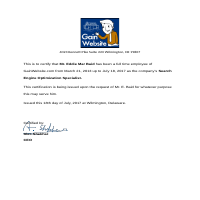 Certificate of Employment - Gain Website