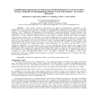 Action Research about Gamification Approach in Teaching