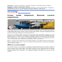 Cross trade shipment