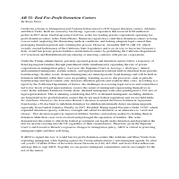 AB32: End For Profit Detention Centers