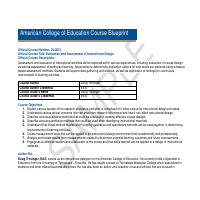 Document Sample - Course Blueprint