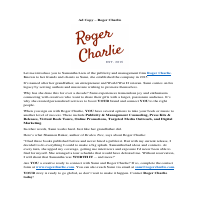 Roger Charlie Ad Copy - Audio Script
