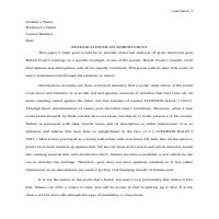 ROBERT FROST RESEARCH PAPER