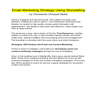 Email Marketing Strategy Using Storytelling 