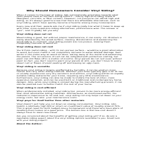 Guest post -Why Should Homeowners Consider Vinyl Siding?