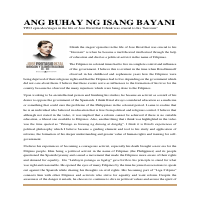 A LIFE OF A HERO - a descriptive writing