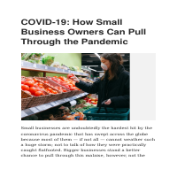 How Small Business Owners Can Pull Through the Pandemic