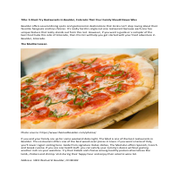 Restaurants in Boulder