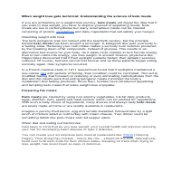 When Weightloss gets technical