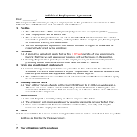 INDIVIDUAL EMPLOYEE AGREEMENT
