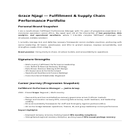 Fulfillment & Supply Chain Performance Portfolio