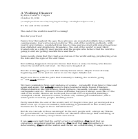 A Walking Disaster (a sample of my writing skills)