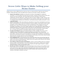 Home Selling Article Sample