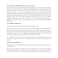 principles of Multimedia that Mayer (2001) proposed