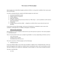 The Causes of Fibromyalgia