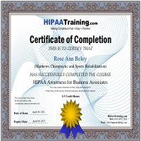HIPAA Awareness for Business Associates Certificate
