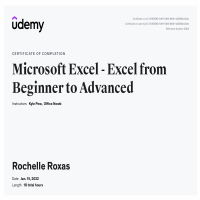 Microsoft Excel Certificate