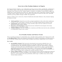 Research on the Nigerian Fashion Industry