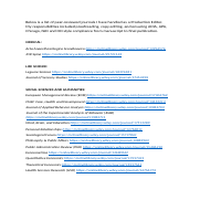List of Journals I have handled