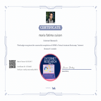 Certificate Of Completion for Internet Research 