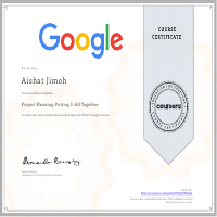 Google Project Planning Certificate