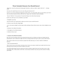 Three fantastic reasons you should dance!