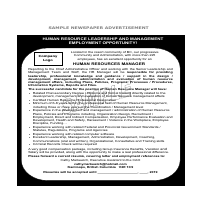 Sample Newspaper Advertisement
