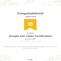 Google Ads Video Certificate