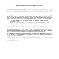 Managing Food Intake and Physical Fitness for Drivers