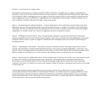 Article 1 - Post bariatric surgery diet