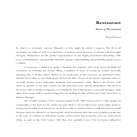 Brief summary, restaurant history