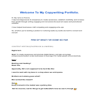 My Copywriting portfolio 