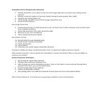 Product Research Evaluation points