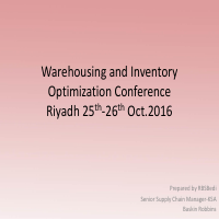 Warehousing and Inventory optimisation