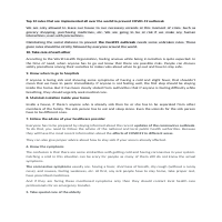 Top 10 rules during Coronavirus situation