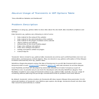 Abusive Usage of Transients in WP Options Table