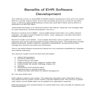 Benefits of EHR Software Development