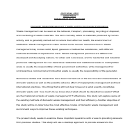 Research by me on domestic waste management 