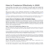 Freelancing